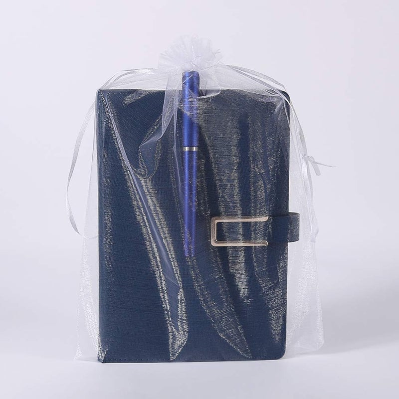 HRX Package 100pcs Large Organza Bags White, 8 x 12 inch Mesh Gift Drawstring Pouches Goodie Bags for Christmas Shower Party Favors Samples - Image 4